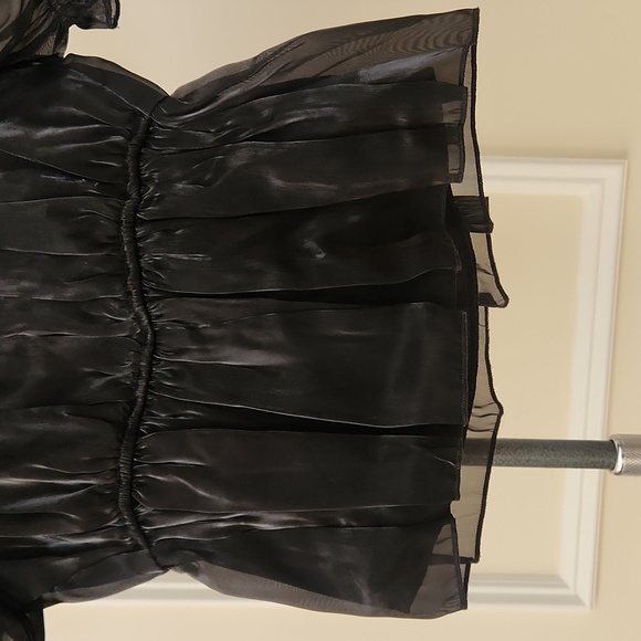 Puff-Sleeve, Black Sheen top.  New with tags!  Romantic and Flirty! - Picture 13 of 16